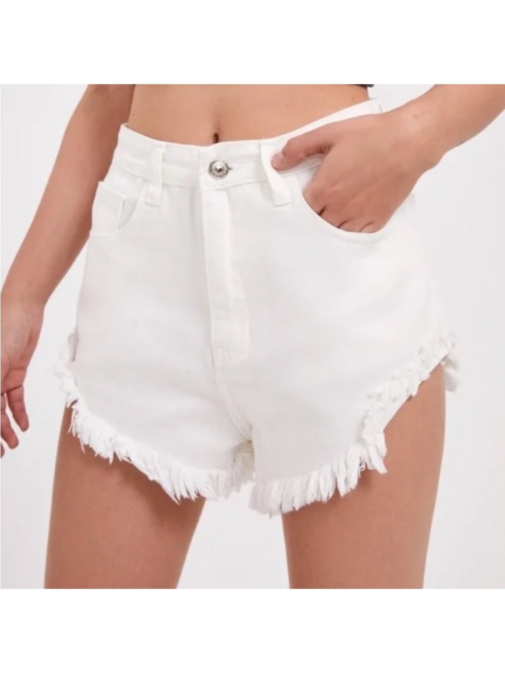 Wild Fable - Raw Hem White Denim Shorts